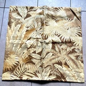 Tommy Bahama Linen Euro Sham Tan cream brown Tropical Palm & Lily 25X26 zip back